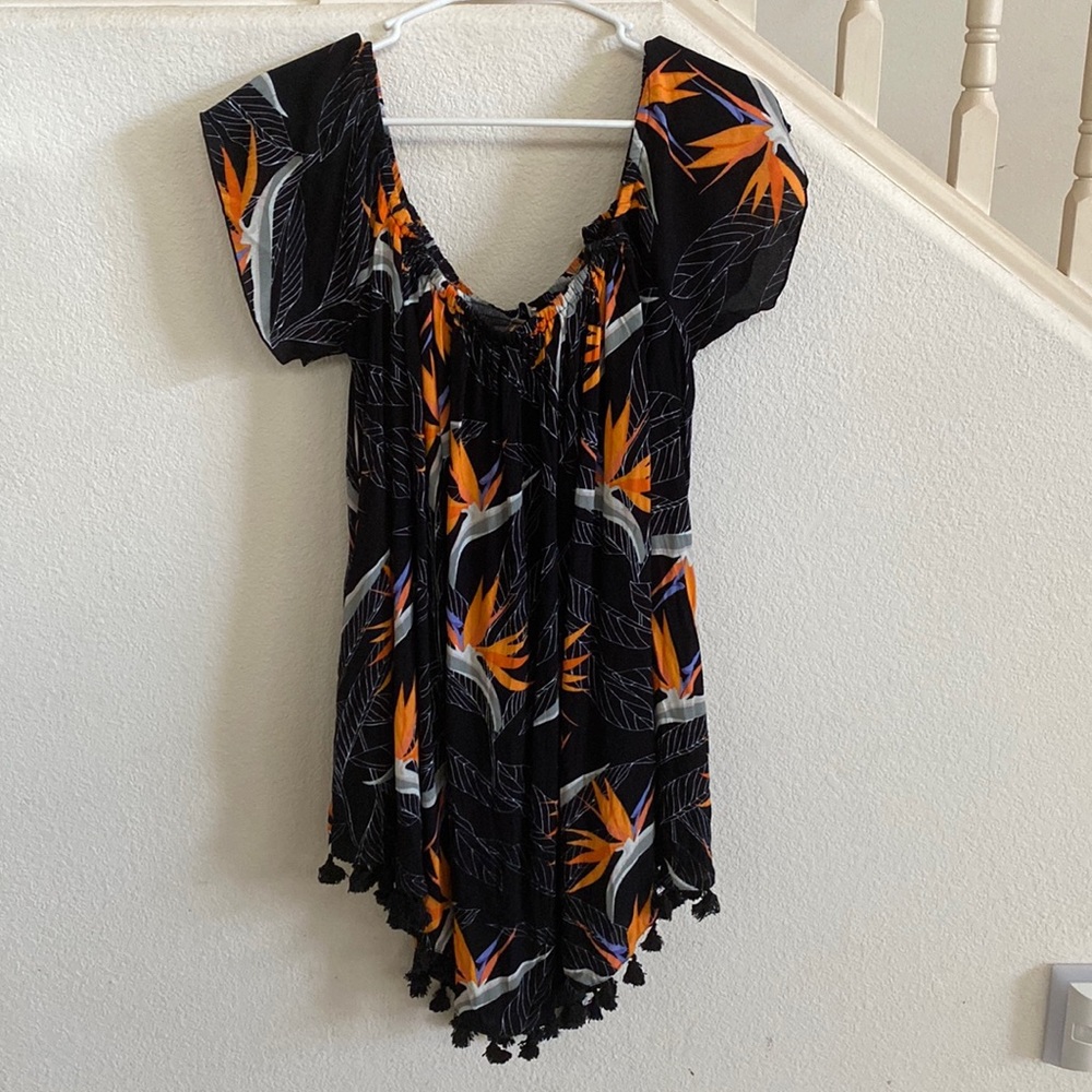 Ava Sky Black Bird of Paradise Dress Sunkiss